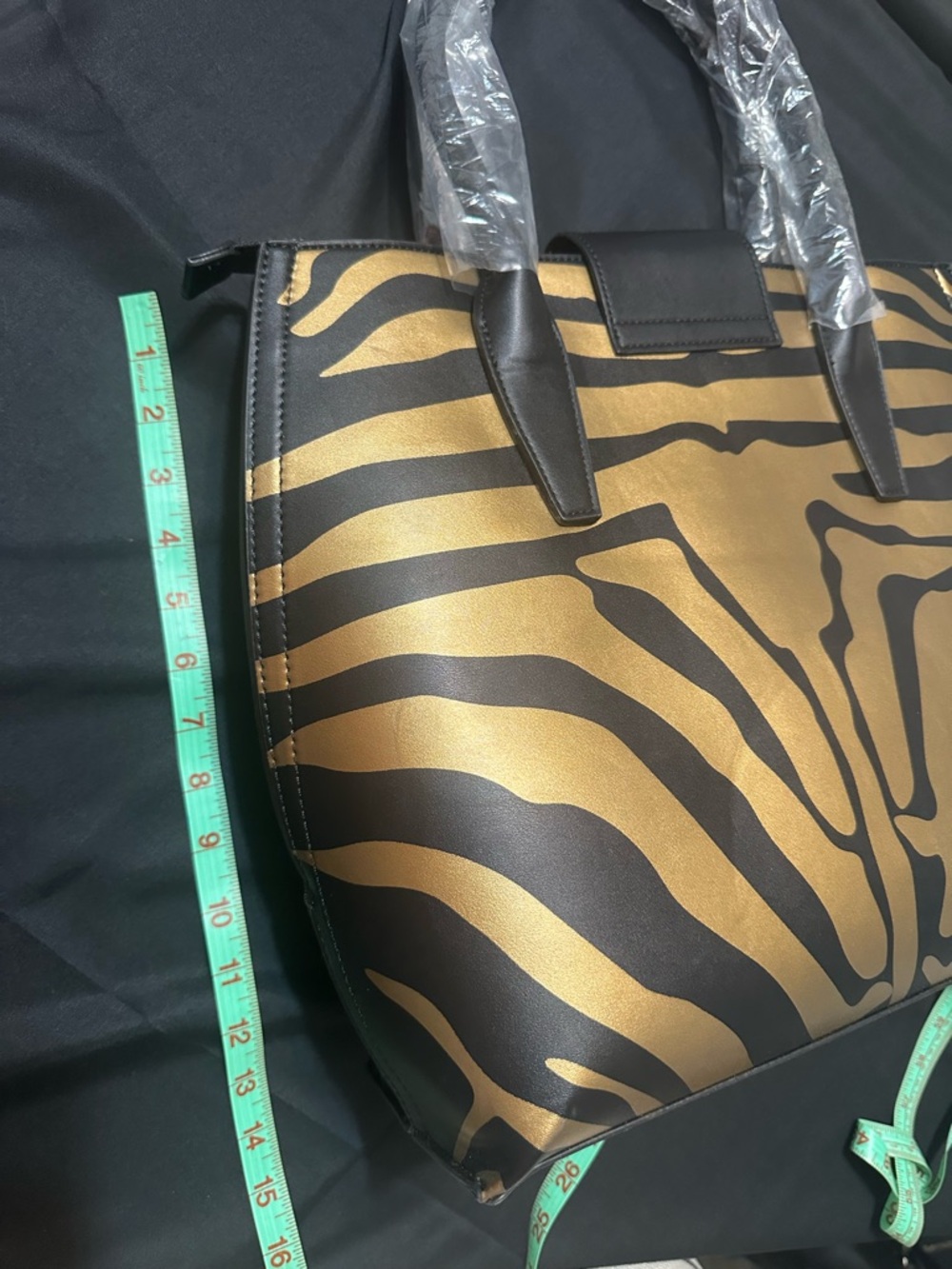 Sassy Jones Zebra-Stripe Satchel in Brown and Black - Picture 3 of 9
